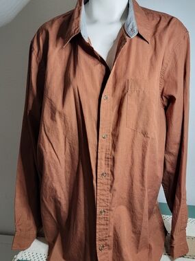 Lee Brand Men's Rust Brown Button-Up Shirt